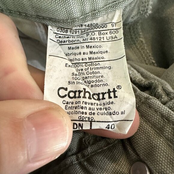 Carhartt Carpenter Shorts Size 40 x 9  Green Workwear - Picture 4 of 4